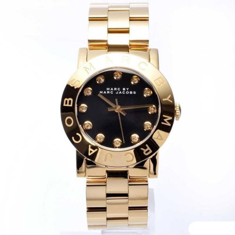 Marc Jacobs Amy Glitz Black Dial Gold Steel Strap Watch for Women - MBM3334 Buy Now By Marc Jacobs