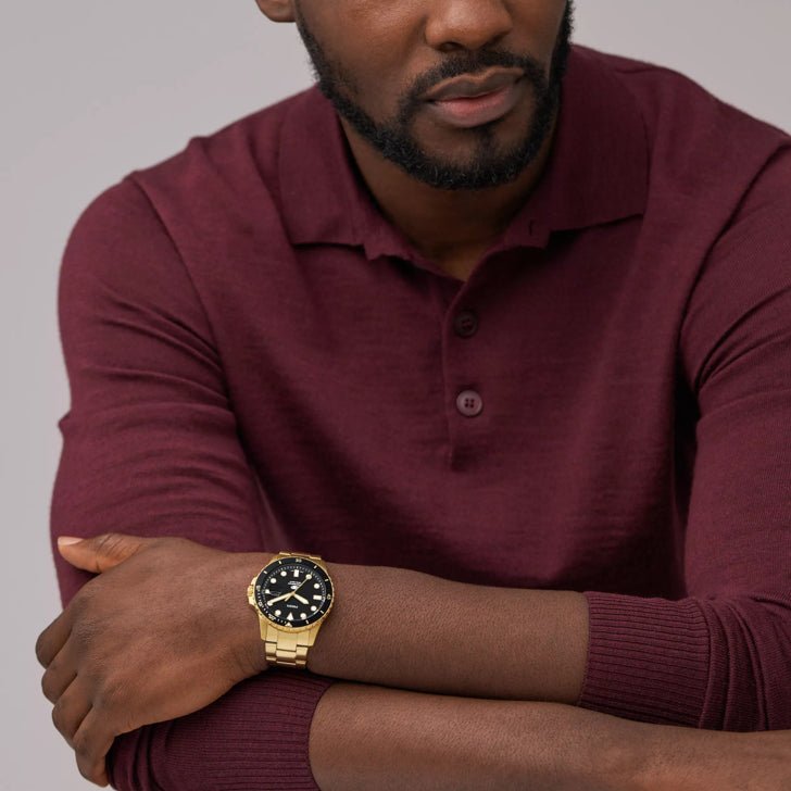 Fossil FB-01 Chronograph Black Dial Gold Steel Strap Watch for Men - FS5836 Buy Now By Fossil