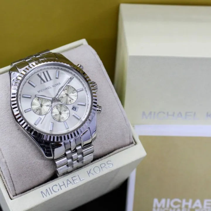 Michael Kors Lexington Silver Dial Silver Steel Strap Watch for Men - MK8405 Buy Now By Michael Kors