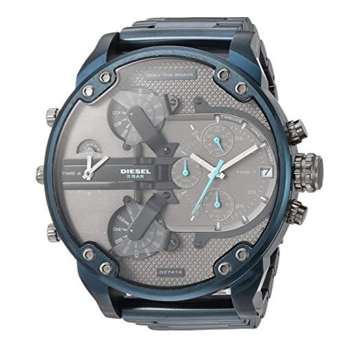 Diesel Daddy 2.0 Chronograph Grey Dial Blue Steel Strap Watch For Men - DZ7414 Buy Now By Diesel