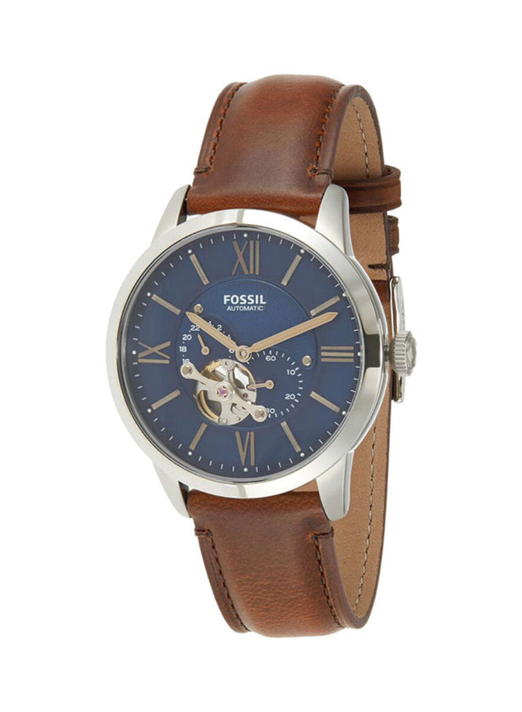 Fossil Townsman Automatic Blue Dial Brown Leather Strap Watch for Men - ME3110 Buy Now By Fossil