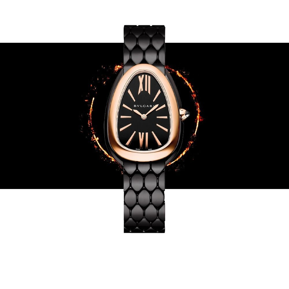 Bvlgari Serpenti Seduttori Black Dial Black Steel Strap Watch for Women - SERPENTI103704 Buy Now By Bvlgari