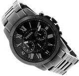 Fossil Grant Chronograph Black Dial Black Steel Strap Watch for Men - FS4832 Buy Now By Fossil