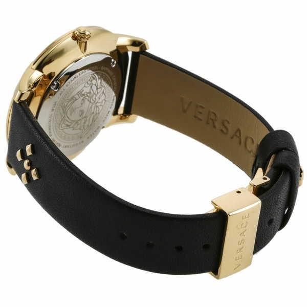 Versace Audrey Quartz Black Dial Black Leather Strap Watch for Women - VELR00319 Buy Now By Versace