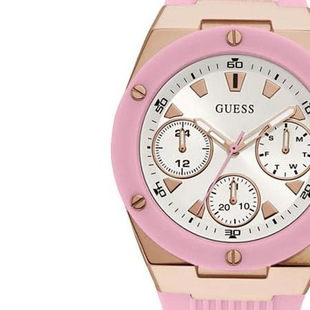 Guess Athena White Dial Pink Rubber Strap Watch For Women - GW0030L4 Buy Now By Guess