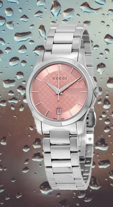 Gucci G Timeless Pink Dial Silver Steel Strap Watch For Women - YA126524 Buy Now By Gucci