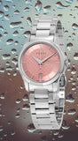 Gucci G Timeless Pink Dial Silver Steel Strap Watch For Women - YA126524 Buy Now By Gucci