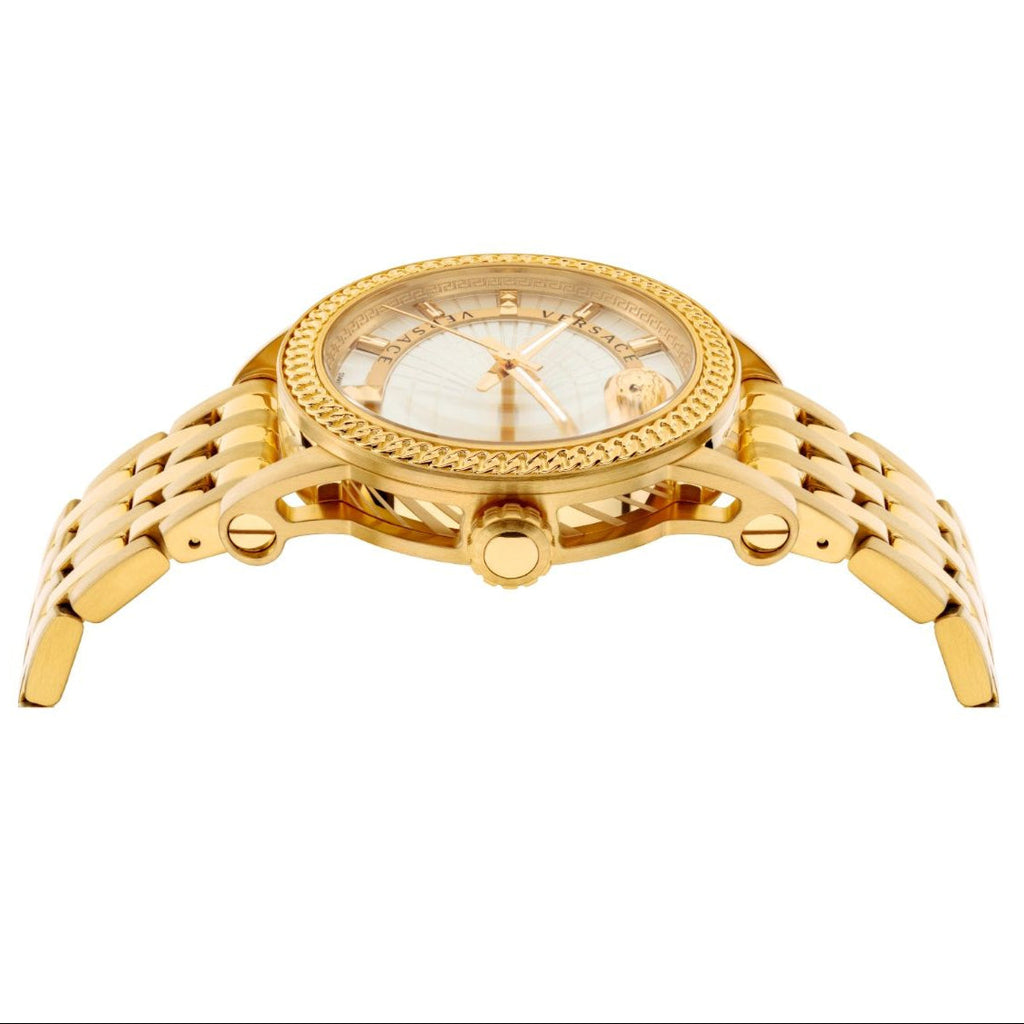 Versace Code Quartz Silver Dial Gold Steel Strap Watch For Men - VEPO00420 Buy Now By Versace