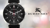 Burberry The City Black Dial Black Leather Strap Watch for Men - BU9382 Buy Now By Burberry