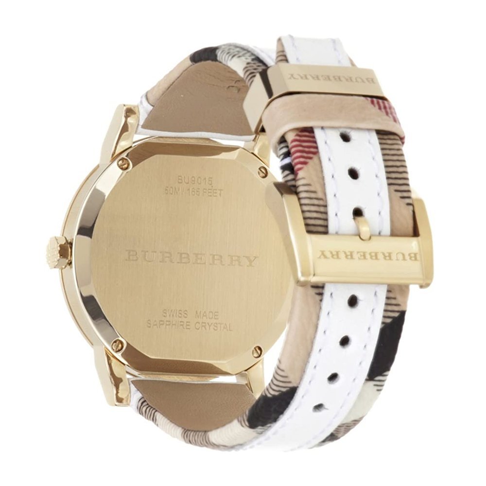 Burberry The City White Dial White Leather Strap Watch for Women - BU9015 Buy Now By Burberry