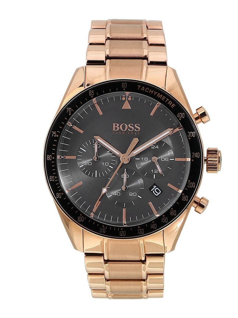 Hugo Boss Trophy Grey Dial Rose Gold Steel Strap Watch for Men - 1513632 Buy Now By Hugo Boss