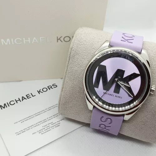 Michael Kors Janelle Three Hand Purple Dial Purple Rubber Strap Watch For Women - MK7143 Buy Now By Michael Kors