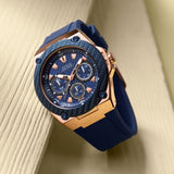 Guess Legacy Chronograph Blue Dial Blue Rubber Strap Watch For Men - W1049G9 Buy Now By Guess