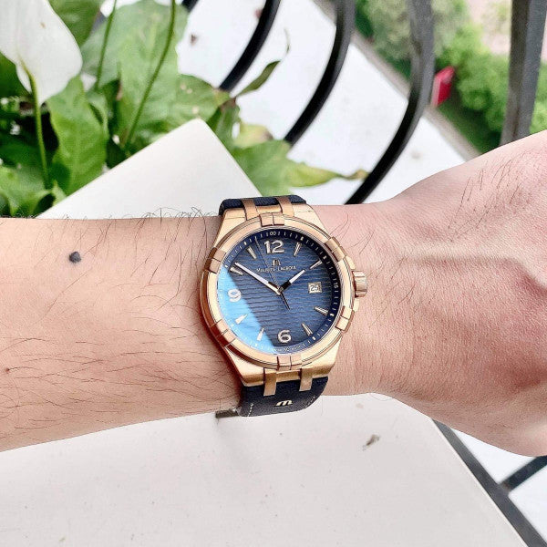 Maurice Lacroix Aikon Limited Edition Blue Dial Blue Leather Strap Watch For Men - AI6008-BRZ01-420-1 Buy Now By Maurice Lacroix