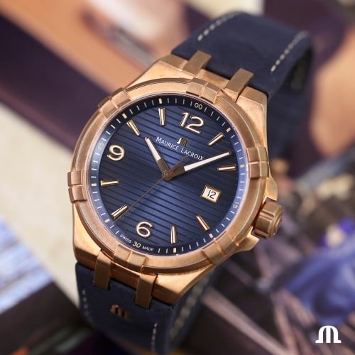 Maurice Lacroix Aikon Date Limited Edition Blue Dial Blue Leather Strap Watch For Men - AI1028-BRZ01-420-1 Buy Now By Maurice Lacroix