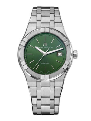 Maurice Lacroix Aikon Date Quartz Green Dial Silver Steel Strap Watch for Men - AI1108-SS002-630-1 Buy Now By Maurice Lacroix