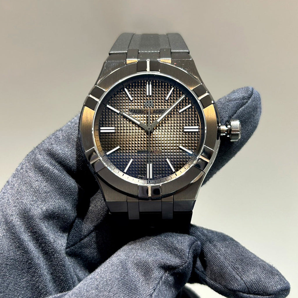 Maurice Lacroix Aikon Automatic Gunmetal Dial Black Rubber Strap Watch For Men - AI6008-PVB00-330-2 Buy Now By Maurice Lacroix