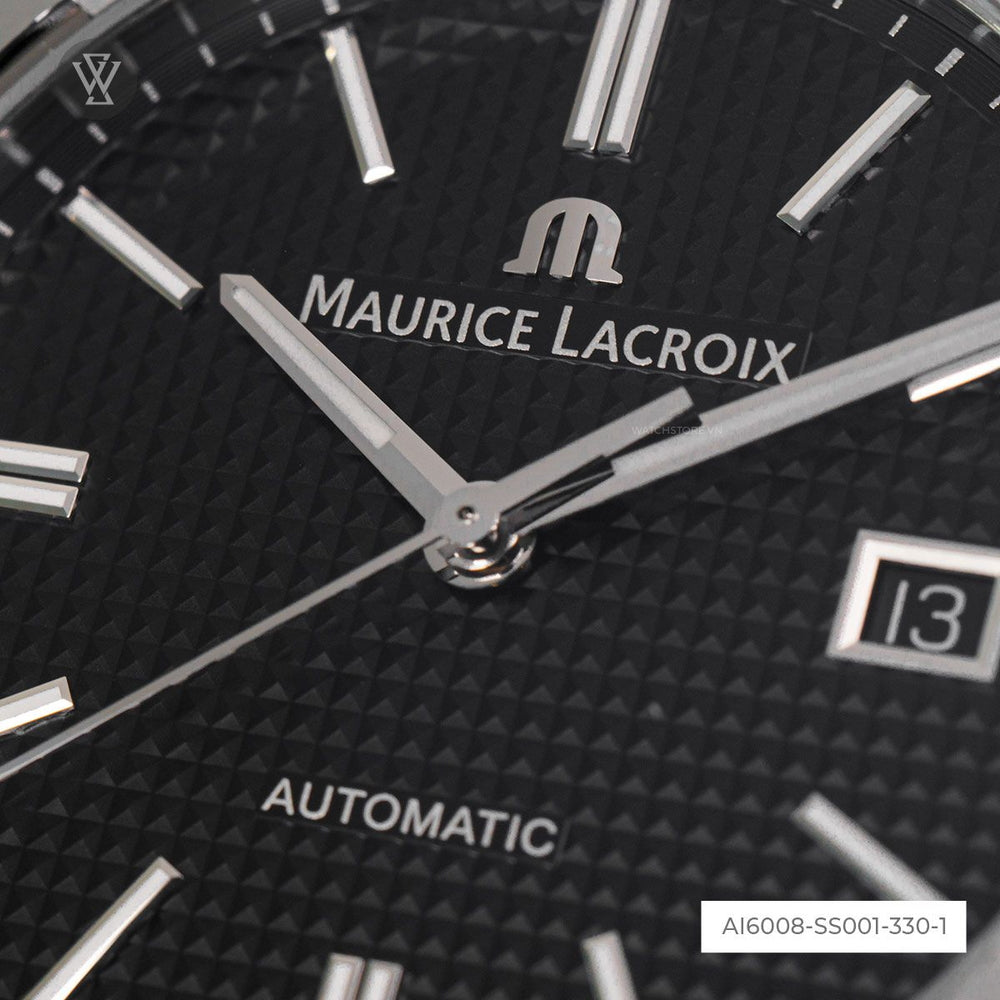 Maurice Lacroix Aikon Date Automatic Black Dial Black Leather Strap Watch For Men - AI6008-SS001-330-1 Buy Now By Maurice Lacroix