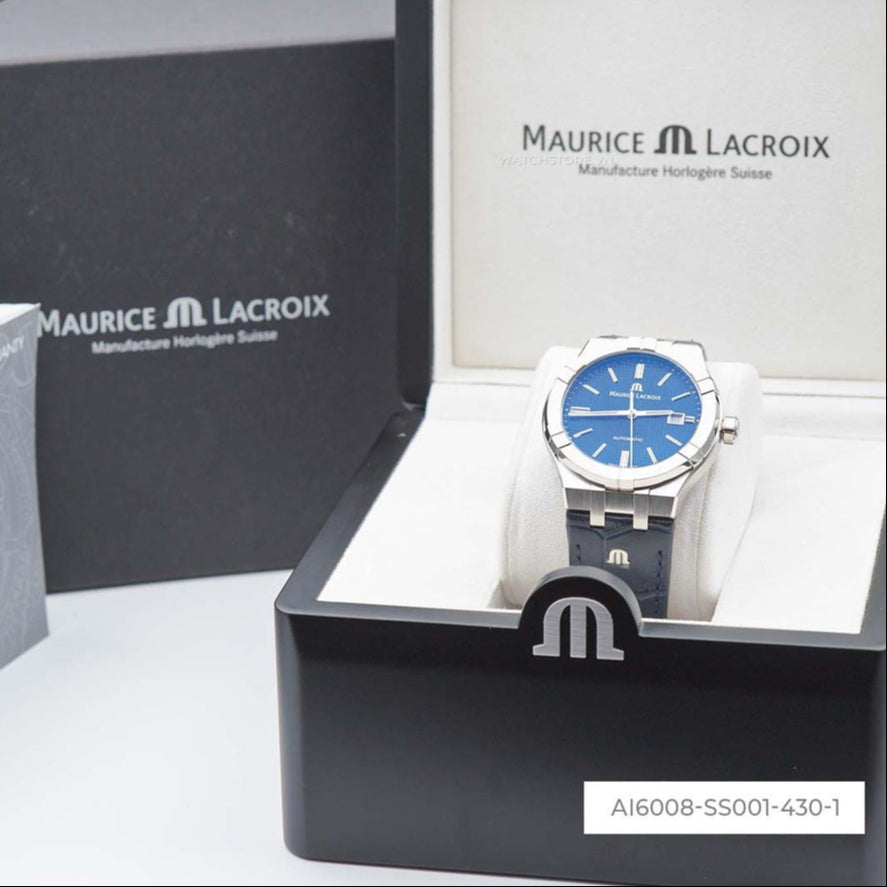 Maurice Lacroix Aikon Automatic Blue Dial Blue Leather Strap Watch For Men - AI6008-ss001-430-1 Buy Now By Maurice Lacroix