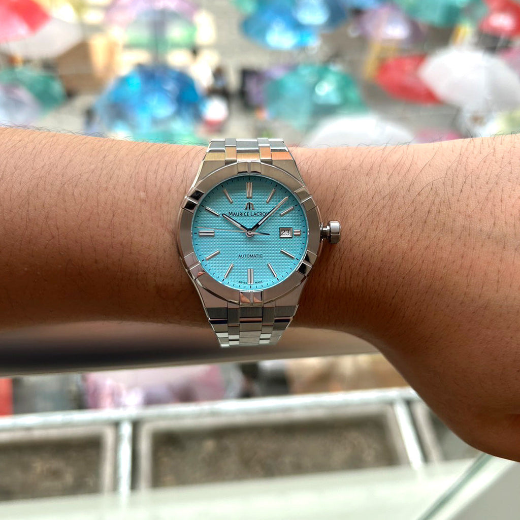 Maurice Lacroix Aikon Automatic Limited Summer Edition Blue Dial Silver Steel Strap Watch For Men - AI6008-SS00F-431-1 Buy Now By Maurice Lacroix