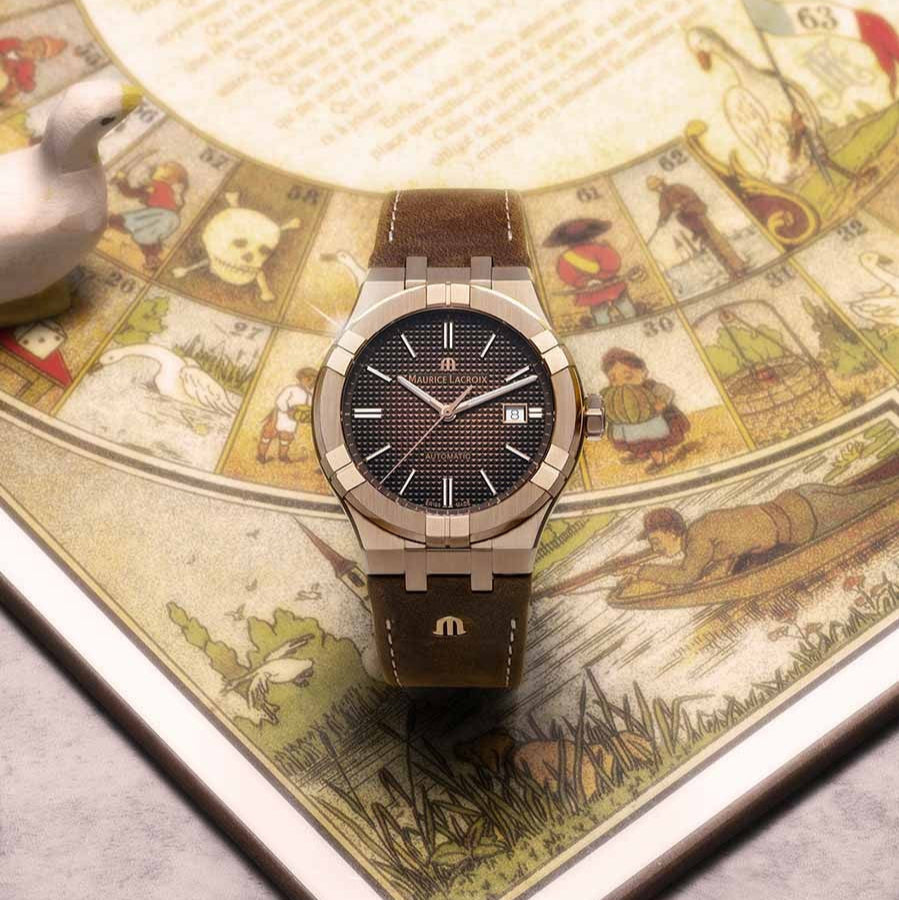Maurice Lacroix Aikon Automatic Brown Dial Brown Leather Strap Watch For Men - AI6008-BRZ01-730-3 Buy Now By Maurice Lacroix