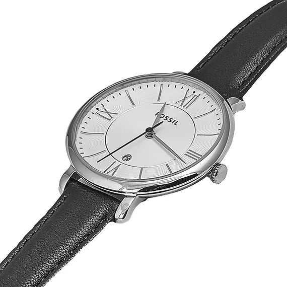Fossil Jacqueline Quartz White Dial Black Leather Strap Watch for Women - ES3972 Buy Now By Fossil