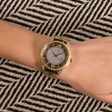 Guess Analog Diamonds Silver Dial Gold Steel Strap Watch For Women - W1013l2 Buy Now By Guess