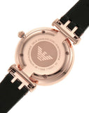 Emporio Armani Gianni T-Bar Mother of Pearl Dial Black Leather Strap Watch For Women - AR11295 Buy Now By Emporio Armani