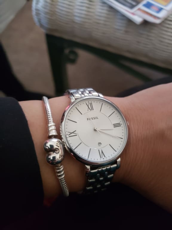 Fossil Jacqueline White Dial Silver Steel Strap Watch for Women - ES3433 Buy Now By Fossil