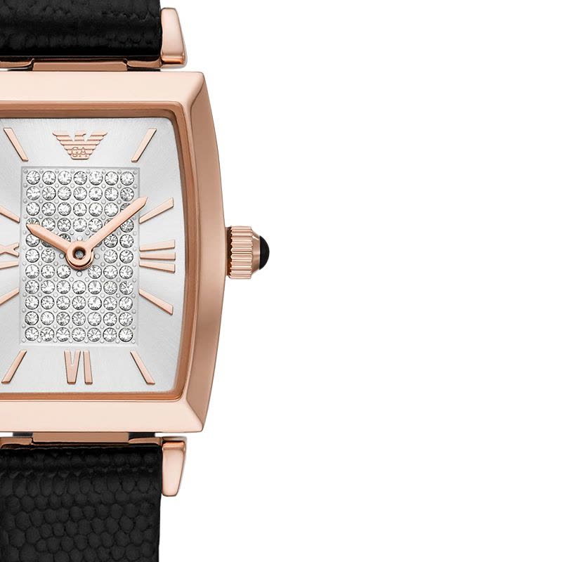 Emporio Armani Gianni T Bar Quartz White Dial Black Leather Strap Watch For Women - AR11408 Buy Now By Emporio Armani