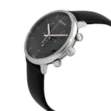 Calvin Klein High Noon Chronograph Black Dial Black Leather Strap Watch for Men - K8M271C1 Buy Now By Calvin Klein