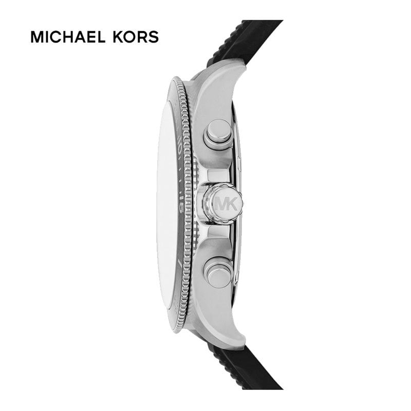 Michael Kors Dylan Chronograph Black Dial Black Rubber Strap Watch For Men - MK8903 Buy Now By Michael Kors