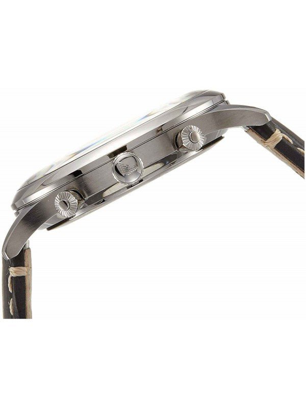 Emporio Armani Classic Chronograph Silver Dial Grey Leather Strap Watch For Men - AR1861 Buy Now By Emporio Armani