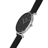 Daniel Wellington Petite Ashfield Black Dial Black Mesh Strap Watch For Women - DW00100202 Buy Now By Daniel Wellington