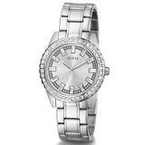 Guess Sparkler Diamonds Silver Dial Silver Steel Strap Watch for Women - GW0111L1 Buy Now By Guess