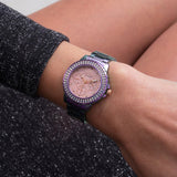 Guess Crown Jewel Diamonds Purple Dial Purple Steel Strap Watch for Women - GW0410L4 Buy Now By Guess