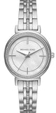 Michael Kors Cinthia White Mother of Pearl Dial Silver Steel Strap Watch for Women for Women - MK3641 Buy Now By Michael Kors