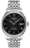 Tissot T Classic Le Locle Powermatic 80 Black Dial Silver Steel Strap Watch For Women - T41.1.483.53