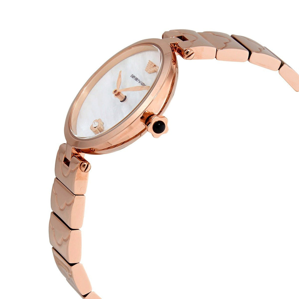 Emporio Armani Mother of Pearl Dial Rose Gold Steel Strap Watch For Women - AR11236 Buy Now By Emporio Armani