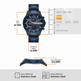Armani Exchange Hampton Chronograph Blue Dial Blue Steel Strap Watch For Men - AX2430 Buy Now By Armani Exchange