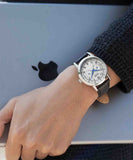 Citizen Eco Drive Silver Dial Black Leather Strap Watch For Men - AO9000-06B Buy Now By Citizen