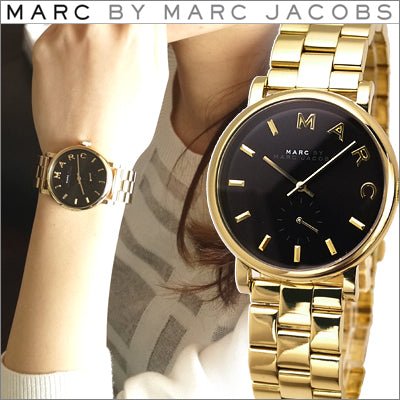 Marc Jacobs Baker Black Dial Gold Steel Strap Watch for Women - MBM3355 Buy Now By Marc Jacobs