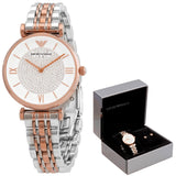 Emporio Armani Gianni T Bar Quartz White Dial Two Tone Steel Strap Watch For Women - AR80035 Buy Now By Emporio Armani