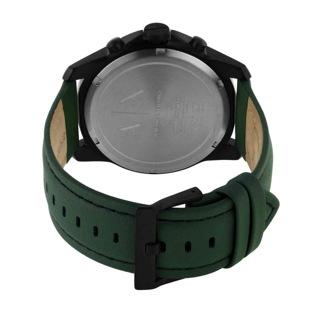 Armani Exchange Banks Chronograph Green Dial Green Leather Strap Watch For Men - AX1725 Buy Now By Armani Exchange