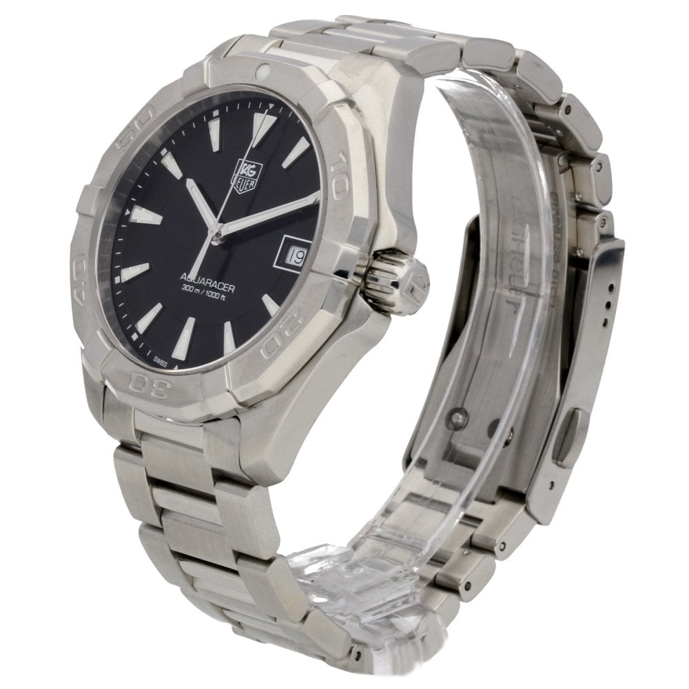 Tag Heuer Aquaracer Quartz Black Dial Silver Steel Strap Watch for Men - WAY1110.BA0928 Buy Now By Tag Heuer