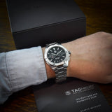 Tag Heuer Aquaracer Quartz Black Dial Silver Steel Strap Watch for Men - WAY111Z.BA0928 Buy Now By Tag Heuer