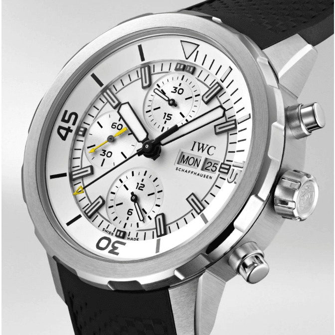 IWC Aquatimer Chronograph White Dial Black Rubber Strap Watch for Men - IW376801 Buy Now By IWC