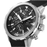 IWC Aquatimer Chronograph Black Dial Black Leather Strap Watch for Men - IW376803 Buy Now By IWC