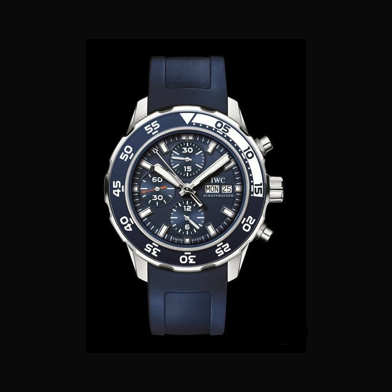 IWC Aquatimer Chronograph Blue Dial Blue Rubber Strap Watch for Men - IW376711 Buy Now By IWC