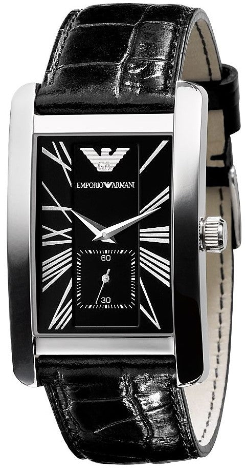 Emporio Armani Classic Black Dial Black Leather Strap Watch For Women - AR0144 Buy Now By Emporio Armani